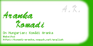 aranka komadi business card